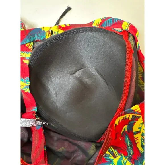 Torrid Red Palm Tropical Print Retro Wireless Ruched Bikini Top & Bottom Set 5X - Picture 9 of 13